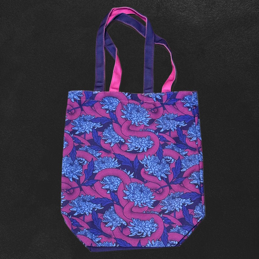 Custom Flat-Bottom Tote Bags, Sublimated Full Color — production sample