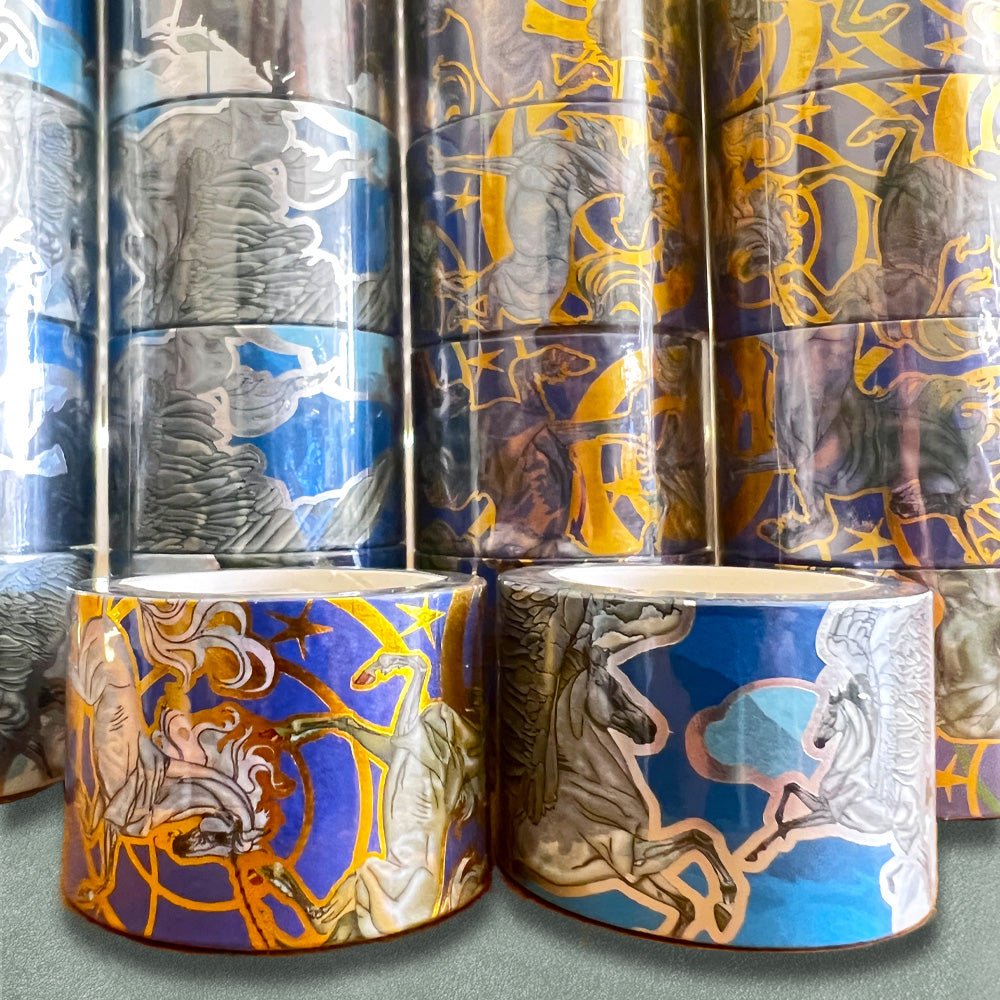 Custom Foil Washi Tape, Metallic Accents — scale and sizing reference