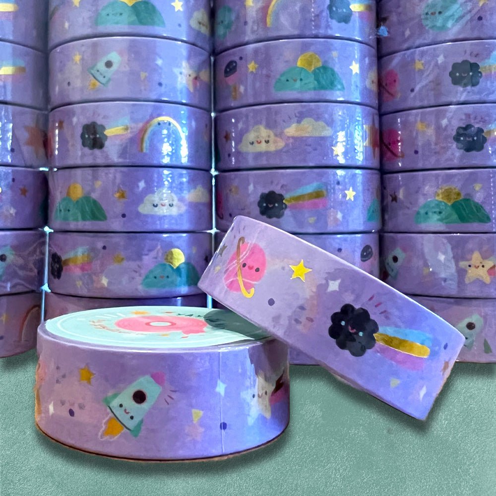 Custom Foil Washi Tape, Metallic Accents — close-up detail view