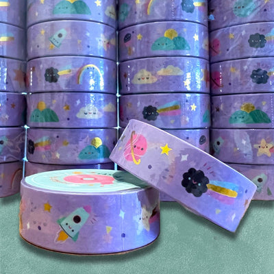 Custom Foil Washi Tape, Metallic Accents — close-up detail view
