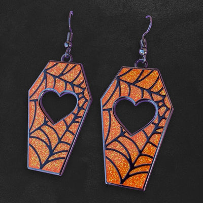 Custom Hard Enamel Earrings, Smooth Polished Finish — material and construction detail