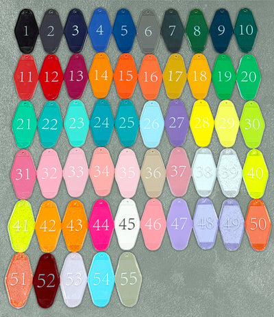 Custom Motel Keychains, Plastic Options