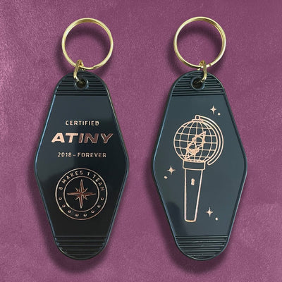 Custom Motel Keychains, Foil Embossed
