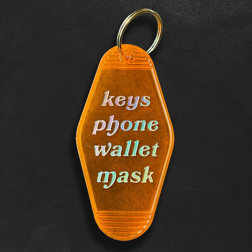 Custom Motel Keychains, Foil Embossed