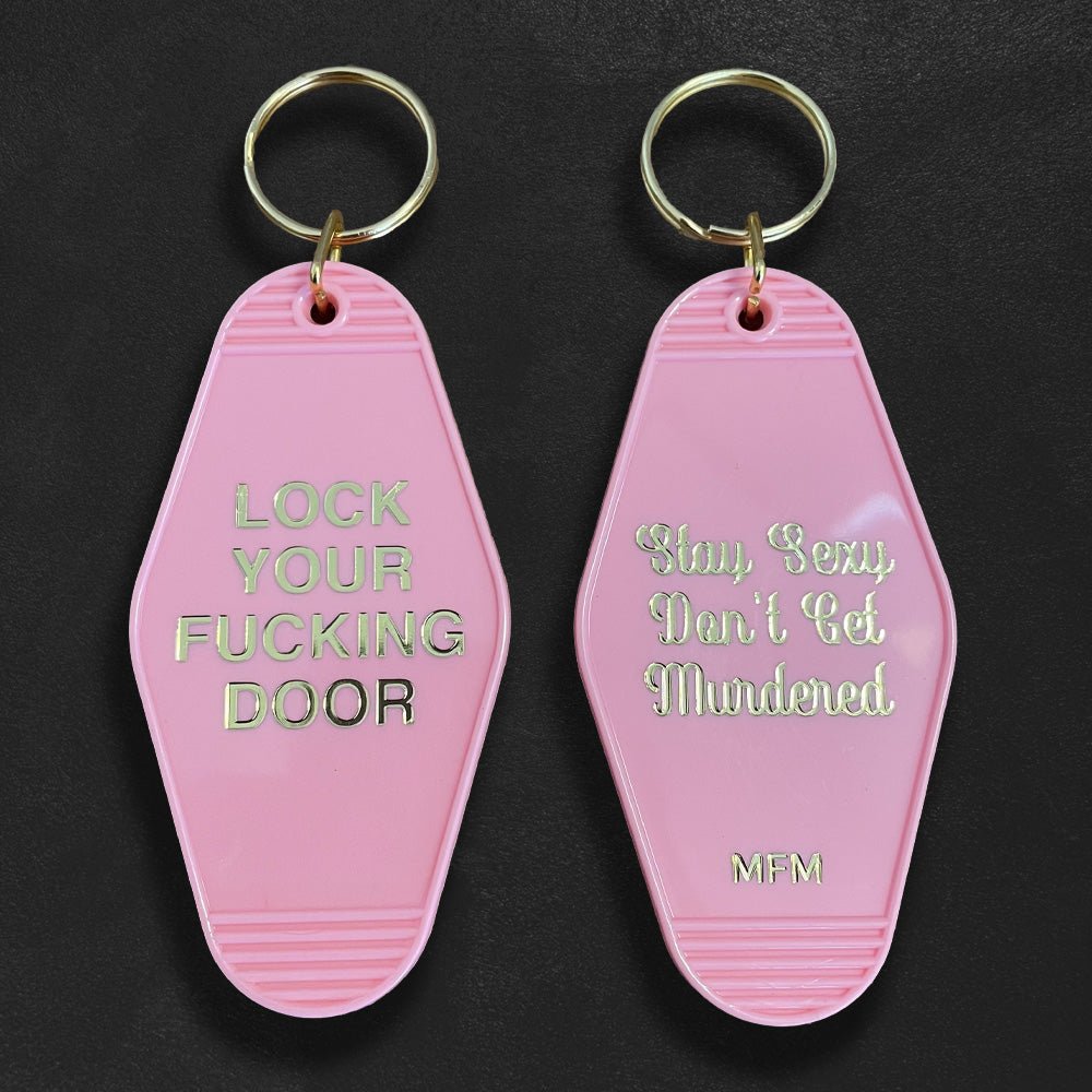 Custom Motel Keychains, Foil Embossed