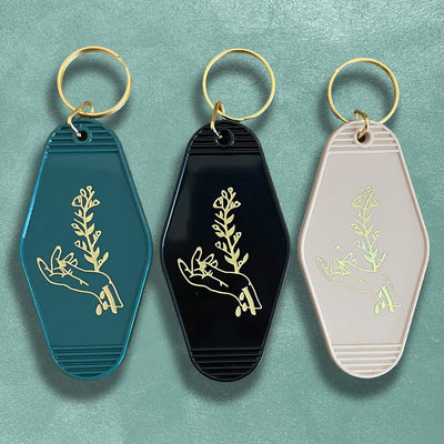 Custom Motel Keychains, Foil Embossed