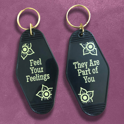 Custom Motel Keychains, UV Printed Full Color — design layout sample