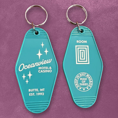 Custom Motel Keychains, UV Printed Full Color — customer order example