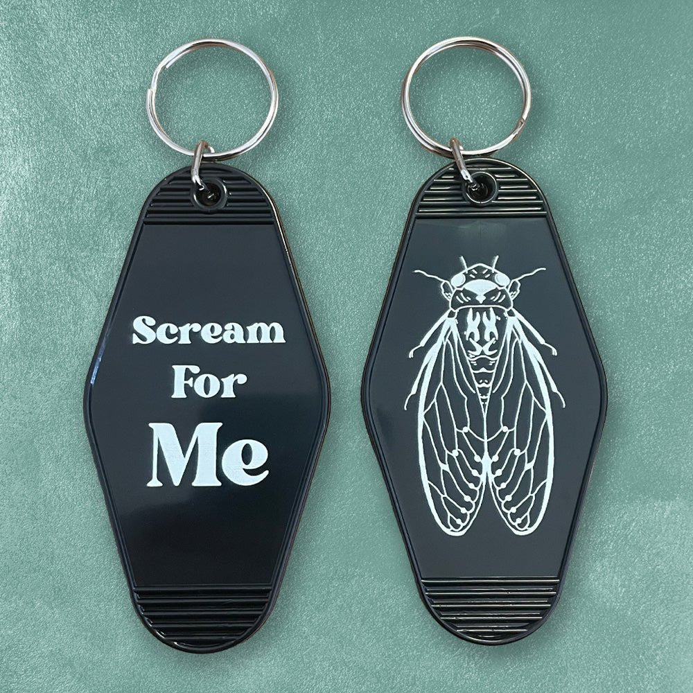 Custom Motel Keychains, UV Printed Full Color — full color print example
