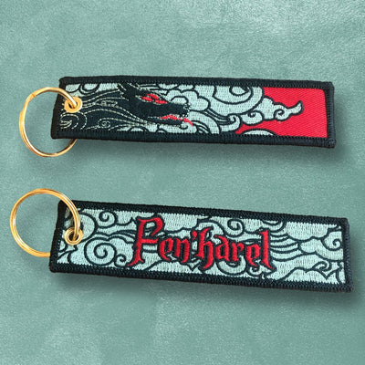 Custom Patch Keychains — close-up detail view