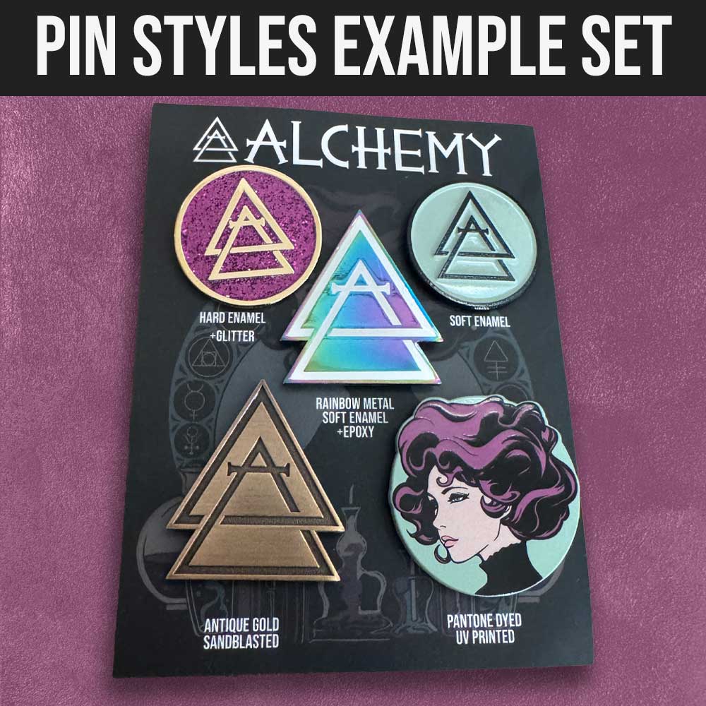 Custom Pin Styles Example Set, 5 Pre-Made Pins