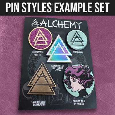 Custom Pin Styles Example Set, 5 Pre-Made Pins