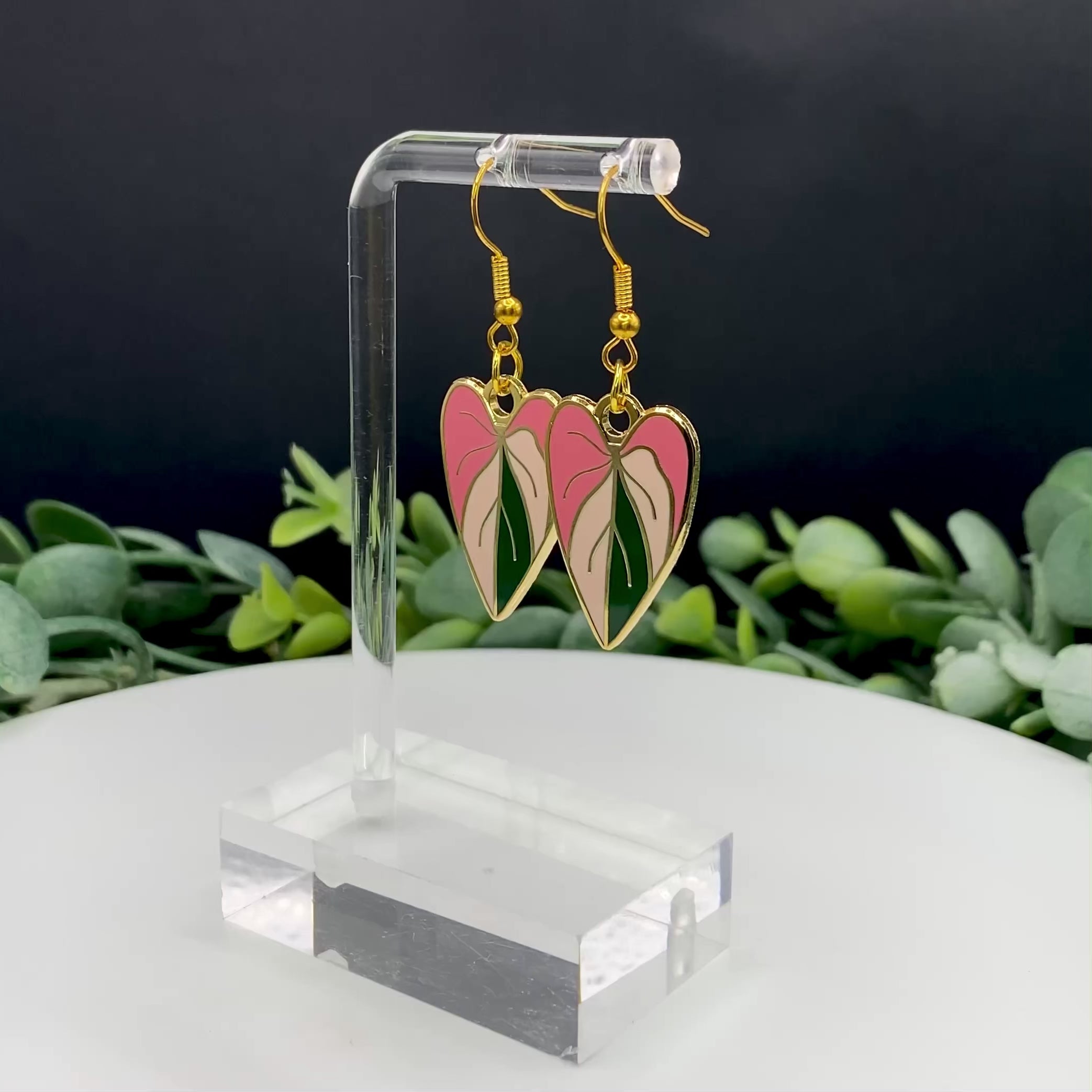 Load video: Custom Hard Enamel Earrings, Smooth Polished Finish