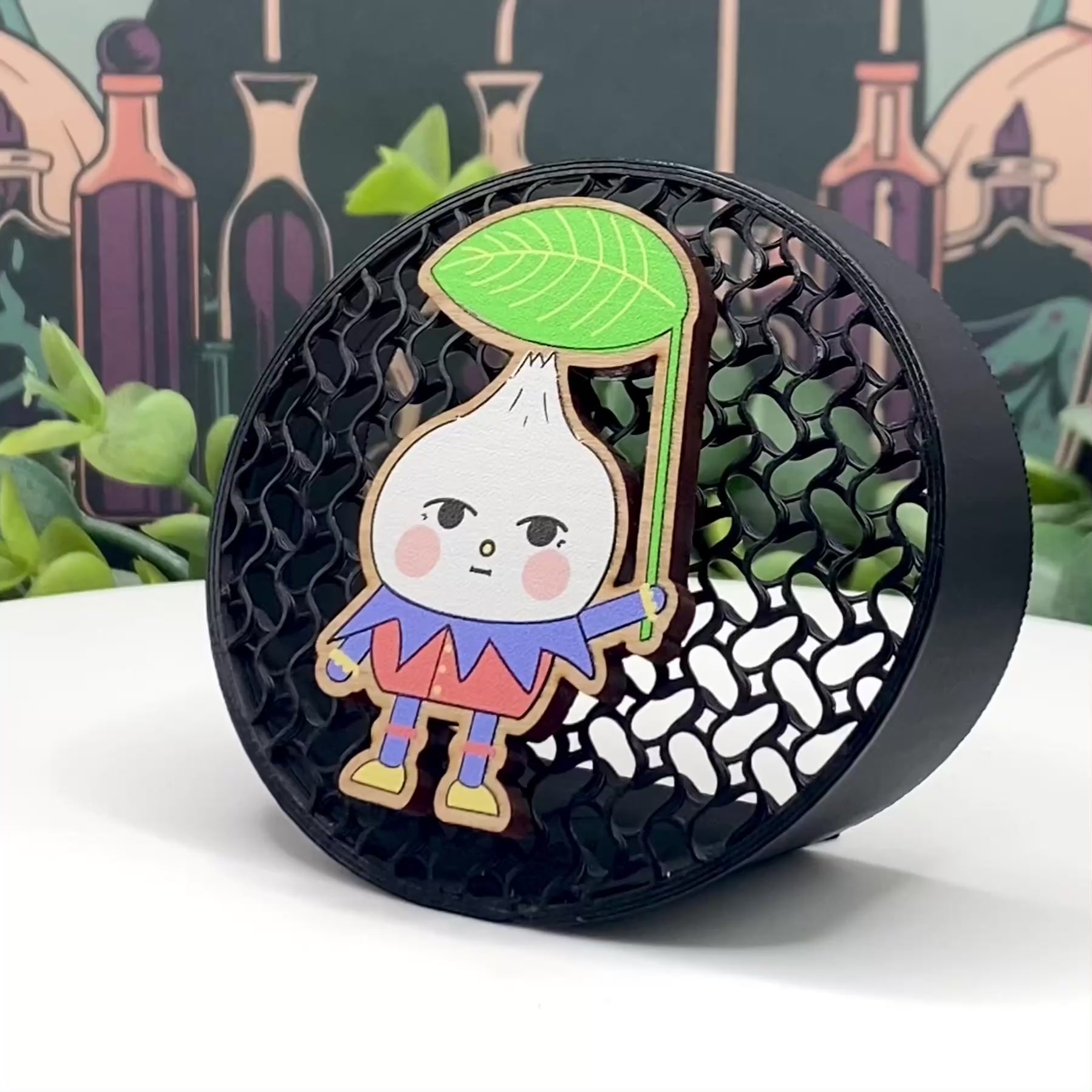Load video: Custom UV Printed Wooden Pins, Made in USA