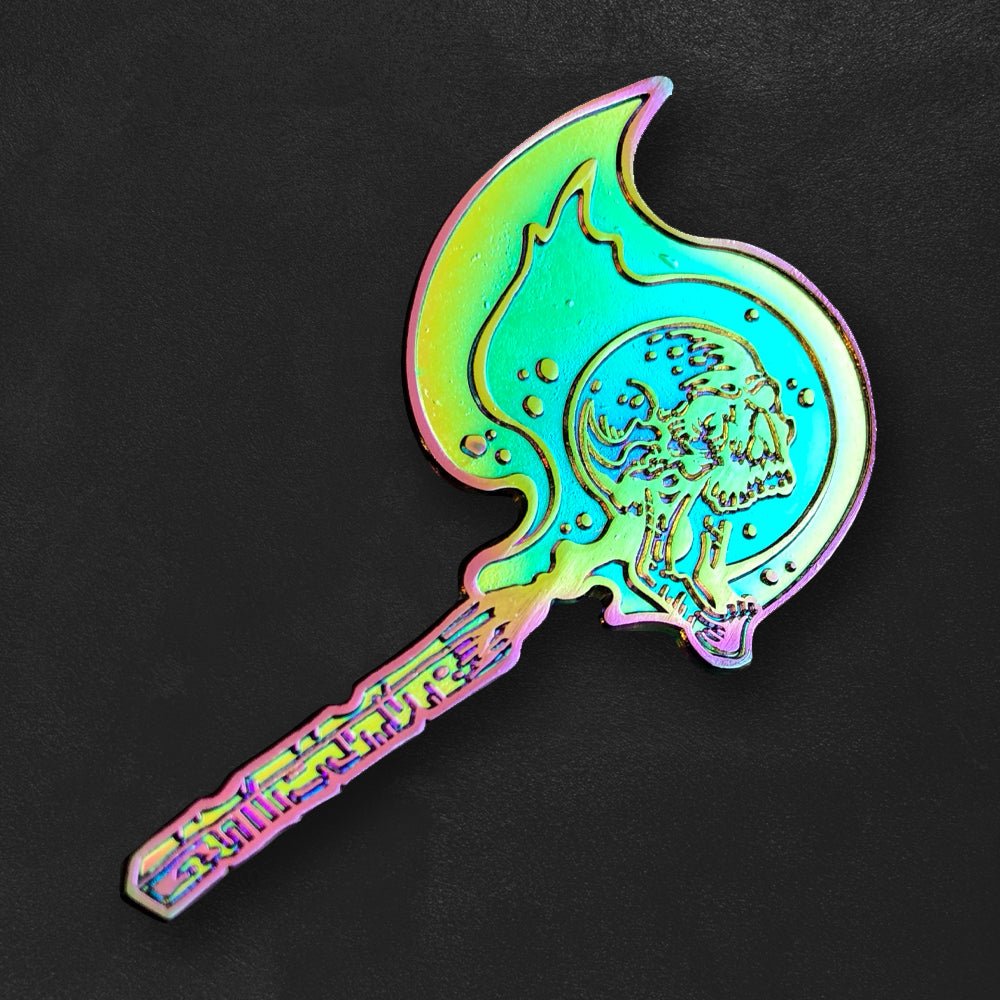Custom Anodized Rainbow Plated Soft Enamel Pins — close-up detail view