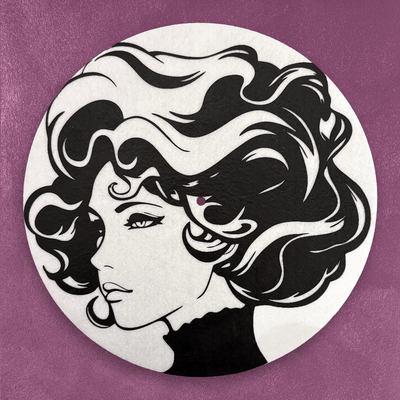 Vinyl Slip Mat Example, Screen and Sublimation — close-up detail view