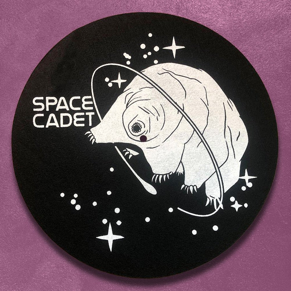 Custom Screen Printed Vinyl Record Slip Mats — reverse side and backing detail
