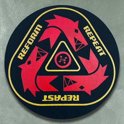 Custom Screen Printed Vinyl Record Slip Mats — close-up detail view