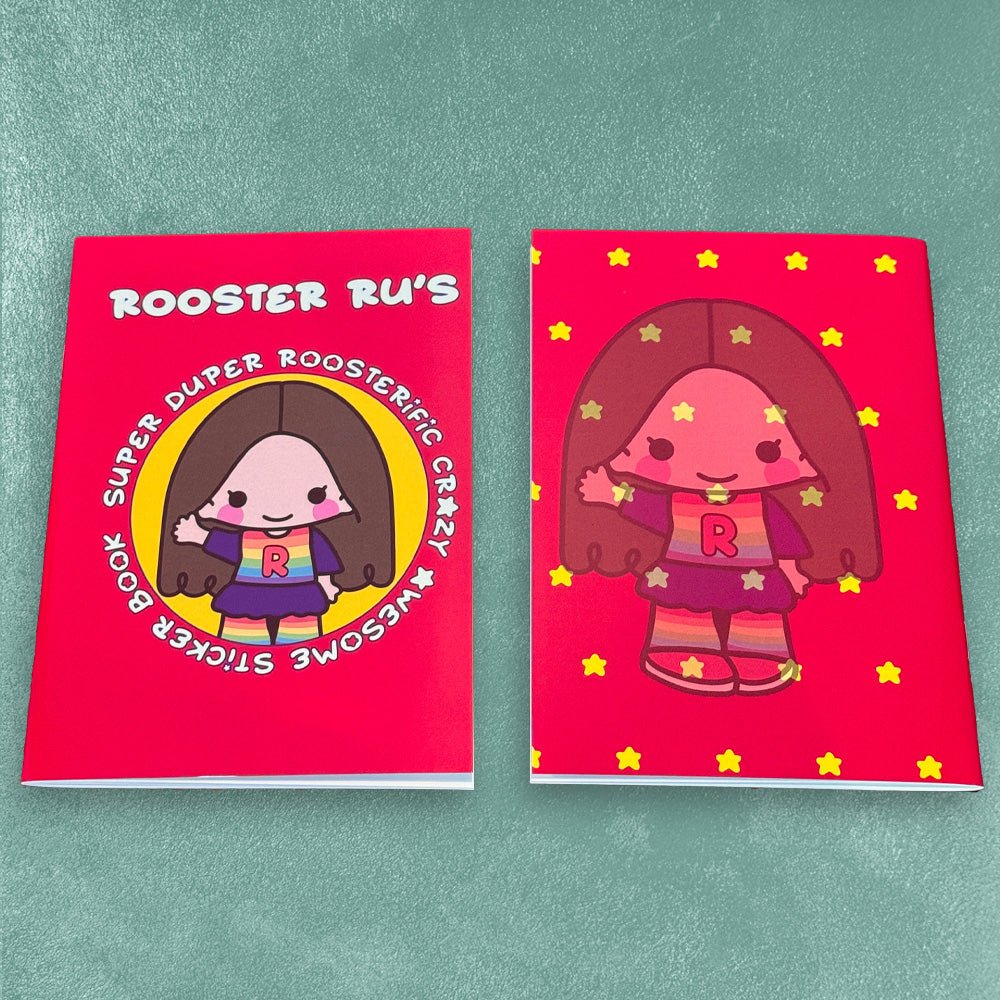 Custom B6 Saddle Stitched Sticker Books — color and finish variations