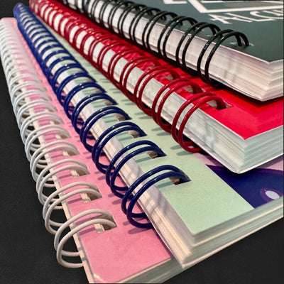 Custom B6 Spiral Bound Sticker Books — reverse side and backing detail