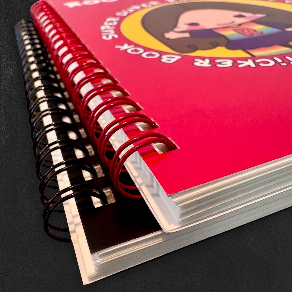Custom B6 Spiral Bound Sticker Books — scale and sizing reference