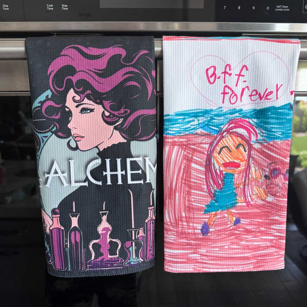 Custom Tea Towels - Alchemy Merch - Make your own custom Tea Towels - custom merchandise