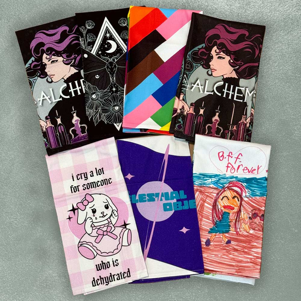Custom Tea Towels - Alchemy Merch - Make your own custom Tea Towels - custom merchandise