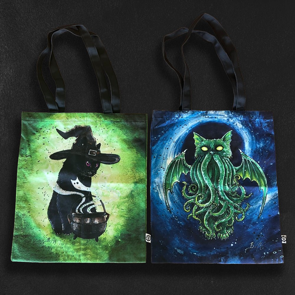 Custom Sublimated Tote Bags, Full-Color All-Over Print — color and finish variations