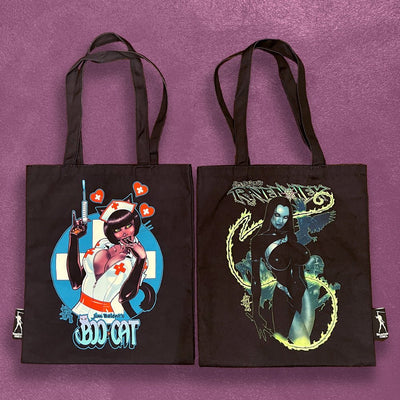 Custom Sublimated Tote Bags, Full-Color All-Over Print — production sample