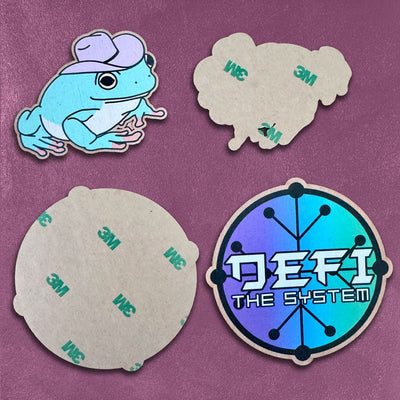 Custom UV Printed Wooden Stickers, Made in USA — close-up detail view