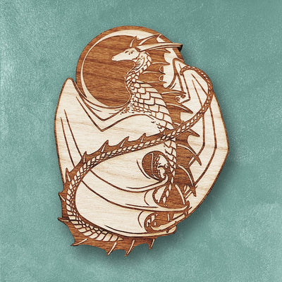 Custom Wooden Pins, Made in USA, Sustainable Cherry Wood — close-up detail view