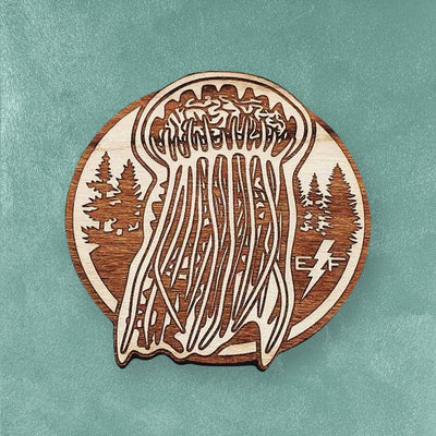 Custom Wooden Pins, Made in USA, Sustainable Cherry Wood — finish and texture detail