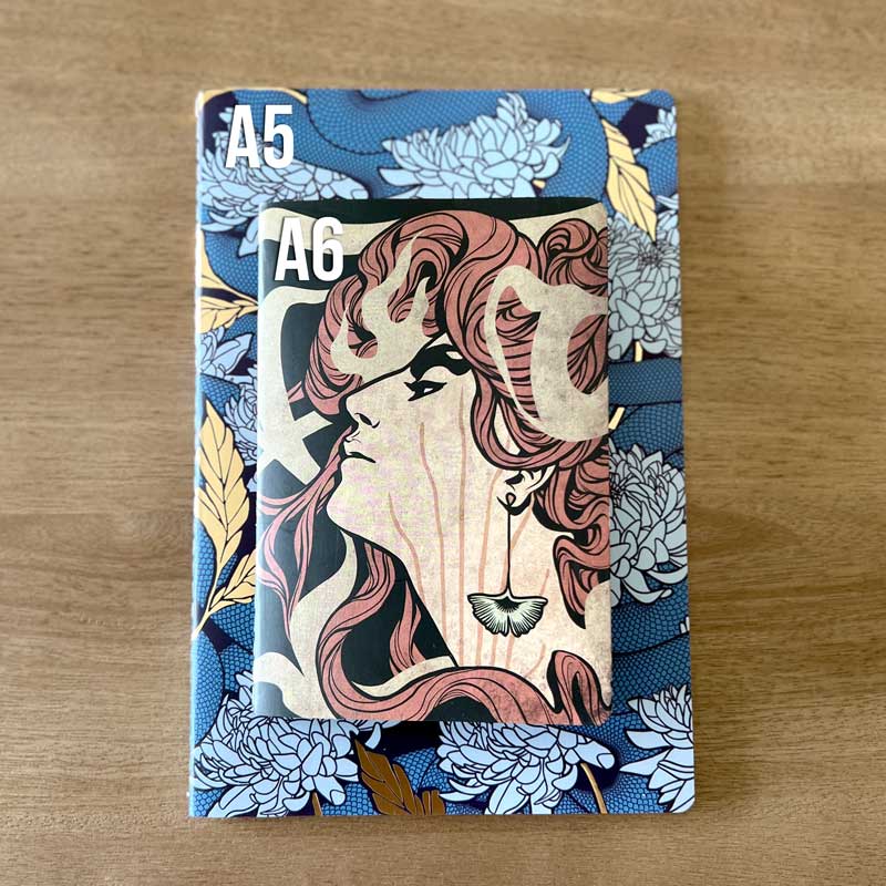 Custom A5 Stitch-Bound Notebooks and Journals — full color print example