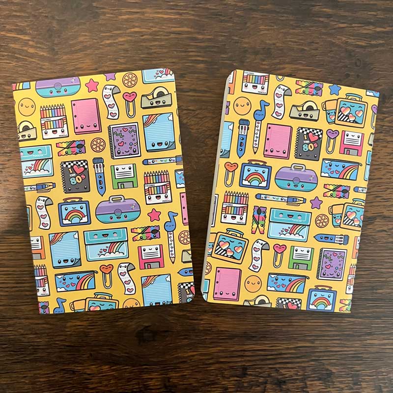 Custom A6 Pocket Notebooks, Stitch-Bound — design layout sample