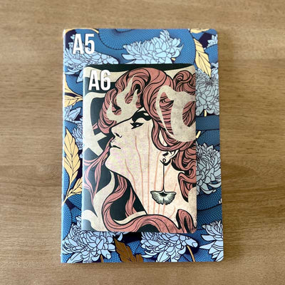 Custom A6 Pocket Notebooks, Stitch-Bound — variant style example