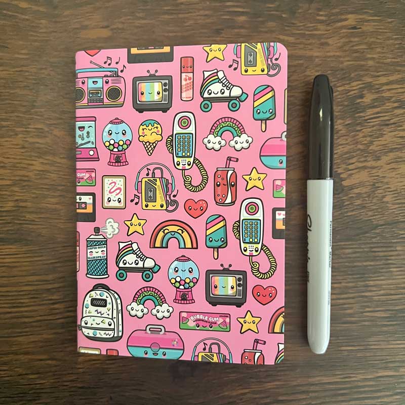 Custom A6 Pocket Notebooks, Stitch-Bound — branding and personalization example
