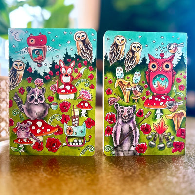 Custom A6 Pocket Notebooks, Stitch-Bound — production sample