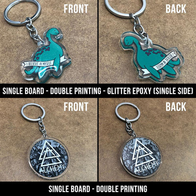 Custom Acrylic Charms, Two-Sided Print — customer order example