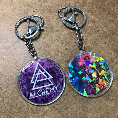 Custom Acrylic Charms Sample Pack, 7 Pieces — reverse side and backing detail