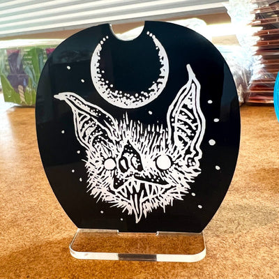 Custom Single-Sided Acrylic Standees with Base — production sample