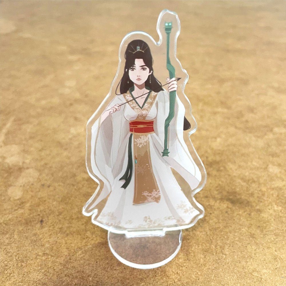 Custom Single-Sided Acrylic Standees with Base — color and finish variations