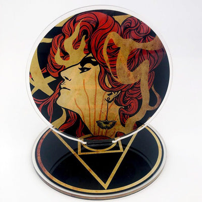 Custom Two-Sided Acrylic Standees with Base — mounting and display reference