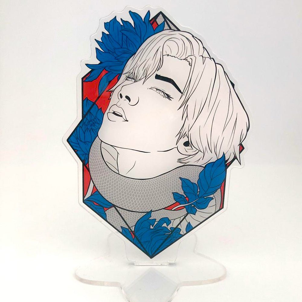 Custom Two-Sided Acrylic Standees with Base — design layout sample