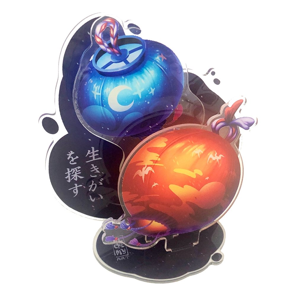 Custom Two-Sided Acrylic Standees with Base — finish and texture detail