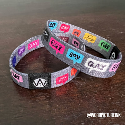 Custom Elastic Wristbands, Sublimated Full Color — color and finish variations