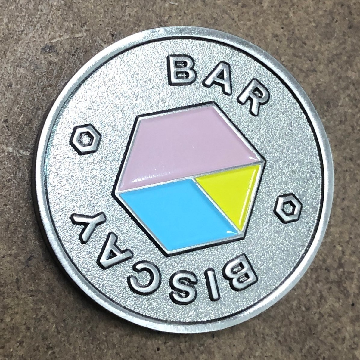 Custom 2D Challenge Coins, Double-Sided — mounting and display reference