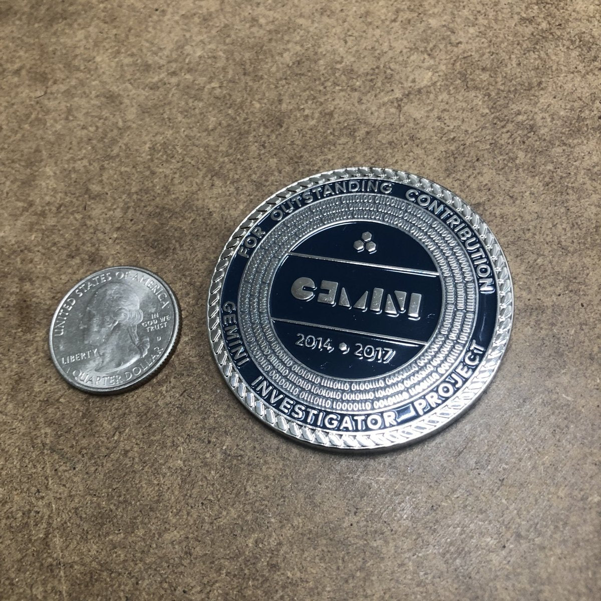 Custom 2D Challenge Coins, Double-Sided — design layout sample