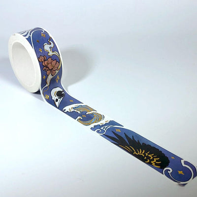 Custom Foil Washi Tape, Metallic Accents — full color print example